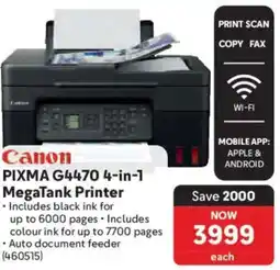 Makro Canon PIXMA G4470 4-in-1 MegaTank Printer offer