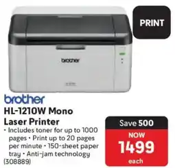 Makro Brother HL-1210W Mono Laser Printer offer