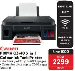 Makro Canon PIXMA G3410 3-in-1 Colour Ink Tank Printer offer