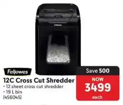 Makro Fellowes 12C Cross Cut Shredder offer
