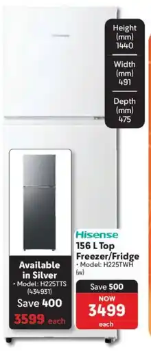 Makro Hisense Top Freezer/ Fridge offer