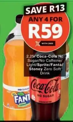 Checkers Hyper Coca-Cola No Sugar/ No Caffeine/ Light/ Sprite/ Fanta/ Stoney Zero Soft Drink offer
