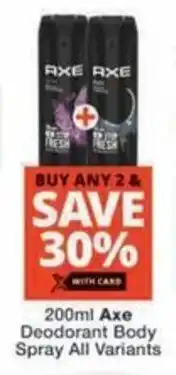 Checkers Hyper Axe Deodorant Body Spray All Variants offer