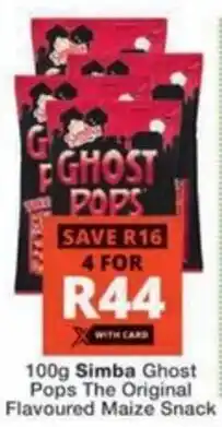 Checkers Hyper Simba Ghost Pops The Original Flavoured Maize Snack offer