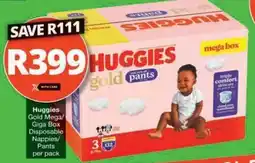 Checkers Hyper Huggies Gold Mega/ Giga Box Disposable Nappies/ Pants offer