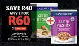 Checkers Hyper Lancewood Grated Cheese All Variants offer