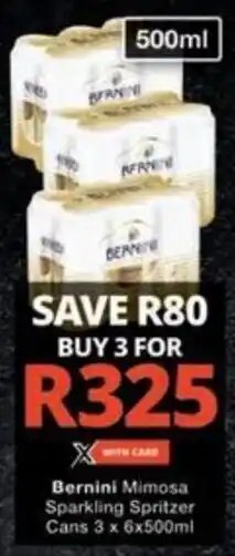 Checkers Hyper Bernini Mimosa Sparkling Spritzer Cans offer