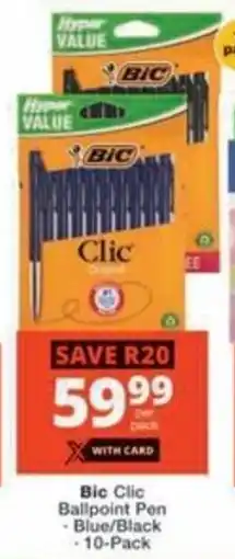 Checkers Hyper Bic Clic Ballpoint Pen offer