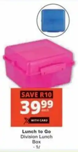 Checkers Hyper Lunch to Go Division Lunch Box offer