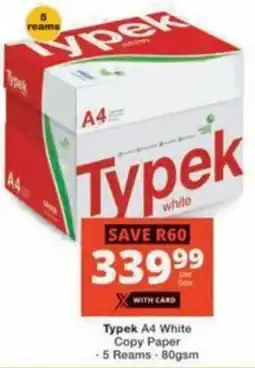 Checkers Hyper Typek A4 White Copy Paper offer