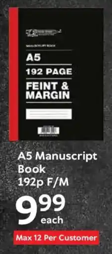 Oxford Freshmarket A5 Manuscript Book 192p F/M offer