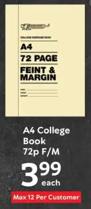 Oxford Freshmarket A4 College Book 72p F/M offer