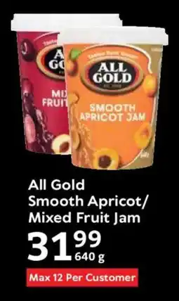 Oxford Freshmarket All Gold Smooth Apricot/ Mixed Fruit Jam offer