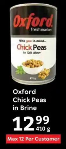 Oxford Freshmarket Oxford Chick Peas in Brine offer