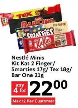 Oxford Freshmarket Nestlé Minis Kit Kat 2 Finger/ Smarties/ Tex/ Bar One offer