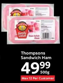 Oxford Freshmarket Thompsons Sandwich Ham offer