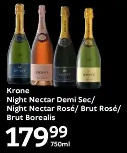 Oxford Freshmarket Krone Night Nectar Demi Sec/ Night Nectar Rosé/ Brut Rosé/ Brut Borealis offer