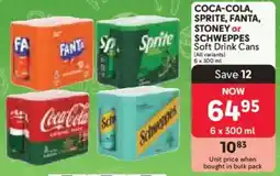Makro Coca-cola, sprite, fanta, stoney or schweppes soft drink cans offer