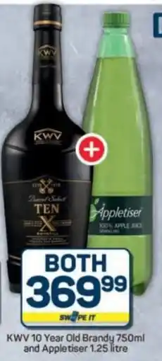 Pick n Pay Hypermarket KWV 10 Year Old Brandy and Appletiser offer