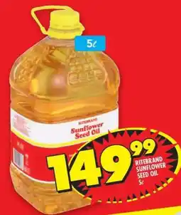 Shoprite RITEBRAND SUNFLOWER SEED OIL 5ℓ offer