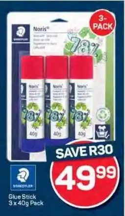 Pick n Pay Staedtler Noris Glue Stick 3 x 40g Pack offer