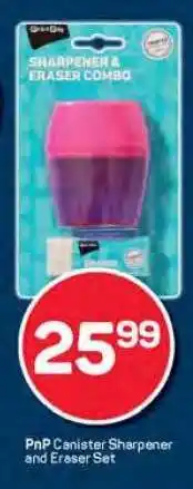 Pick n Pay PnP Canister Sharpener and Eraser Set offer