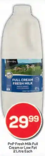 Pick n Pay PnP Fresh Milk Full Cream or Low Fat offer