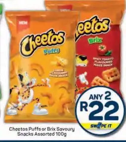 Pick n Pay Cheetos Puffs or Brix Savoury Snacks offer