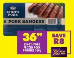 Shoprite King's pork frozen pork bangers offer