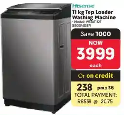 Makro Hisense Top Loader Washing Machine offer