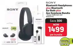 Makro Sony Bluetooth Headphones plus Bluetooth Ear Buds plus Aux Earphone Bundle offer