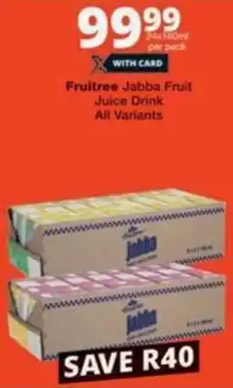 Checkers Hyper Fruitree Jabba Fruit Juice Drink All Variants offer