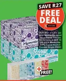 Checkers Hyper Moments Hyper Value Facial Tissues All Variants offer