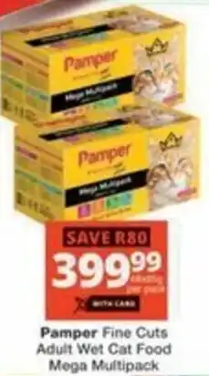 Checkers Hyper Pamper Fine Cuts Adult Wet Cat Food Mega Multipack offer