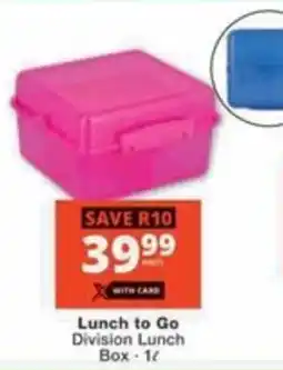 Checkers Hyper Lunch to Go Division Lunch Box offer