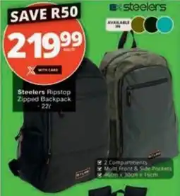 Checkers Hyper Steelers Ripstop Zipped Backpack offer