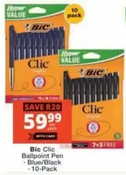 Checkers Hyper Bic Clic Ballpoint Pen offer