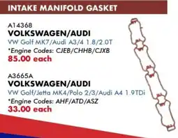 Goldwagen Vika Volkswagen/ audi intake manifold gasket offer