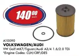 Goldwagen Borsehung volkswagen/ audi oil filter offer