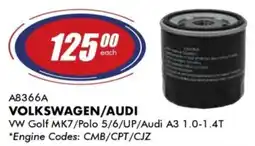Goldwagen Borsehung volkswagen/ audi oil filter offer