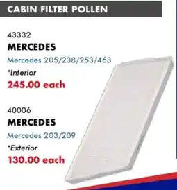 Goldwagen Cool Xpert Mercedes cabin filter pollen offer