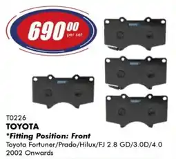Goldwagen Ferodo toyota brake pad set offer