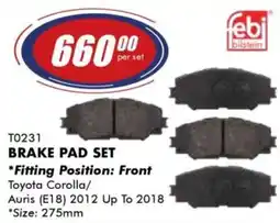 Goldwagen Febi bilstein brake pad set offer