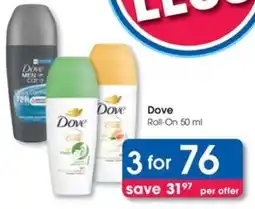 Clicks Dove Roll-On offer