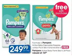 Clicks Pampers Active Baby Disposable Nappies Jumbo Pack offer