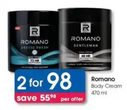 Clicks Romano Body Cream offer