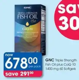 Clicks GNC Triple Strength Fish Oil plus CoQ-10 1400 mg Softgels offer