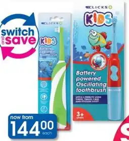 Clicks Clicks Battery-Operated or Rechargeable Toothbrushes offer