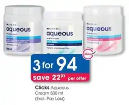 Clicks Clicks Aqueous Cream offer