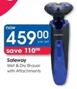 Clicks Safeway Wet & Dry Shaver with Attachments offer